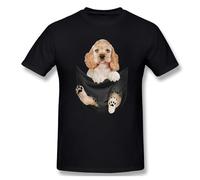Cotton T-Tshirts Camisetas y Tops Animal Printed Cocker Spaniel Dog Graphics T Tshirts Camisetas y Tops Men Short Sleeve Casual Tops Black(XX-Large)