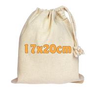 Cottonbagjoe 25 Bolsas de Algodón | 17 x 20 cm | Con Cordón | Para Calendario de Adviento, Almuerzo, Cosmética, Joyas y Tracción