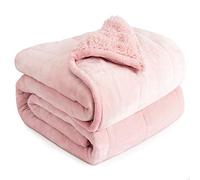Cottonblue Manta con Peso de 20 Libras, 60 x 80 Pulgadas, Manta de Sherpa Rosa para sofá, Ropa de Cama, Manta Pesada para Adultos, Manta de Forro Polar Suave y acogedora en Cama Queen, Manta de Forro