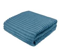 Cottonmarket Manta de 170 x 210 cm, Colcha por Dos Caras, mullida para salón y Dormitorio, Manta de sofá, Manta de Pelo, Color Azul