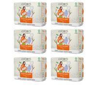 Cottons Almohadillas sanitarias de maternidad con alas, 6 unidades de 10, 60 almohadillas, flujo pesado, 100% algodón orgánico