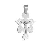COTTVOTT Colgante de crucifijo de indulgencia con medalla de San Benito y cruz de triple amenaza, colgante de cruz católica para mujeres y hombres, Medium, aleación, Sin piedra preciosa