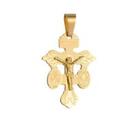 COTTVOTT Colgante de crucifijo de indulgencia con medalla de San Benito y cruz de triple amenaza, colgante de cruz católica para mujeres y hombres, Medium, aleación, Sin piedra preciosa