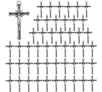 COTTVOTT Colgante de cruz de San Benito, medalla milagrosa, crucifijo, para collar de rosario, para hacer joyas, aleación, No es una piedra preciosa