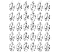 COTTVOTT Colgante de medalla milagrosa de San Cristóbal y San José, San Miguel Arcángel, San Benito, Nuestra Señora Gracia, para rosario, collar, bricolaje, suministros, Zinc, No es una piedra