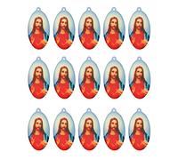 COTTVOTT Medalla de Nuestra Señora de Guadalupe/Monte Carmel/Virgen María/San José/Divina Misericordia Jesús Colgante para collar, dijes de bricolaje para hacer joyas, Zinc, No es una piedra preciosa