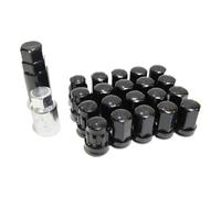 COTUND Tuercas de Rueda de Longitud M12x1.5/1,25, Tornillos antirrobo, Cubo de Acero de aleación de Aluminio, 20 unids/Set(Black,M12x1.25)
