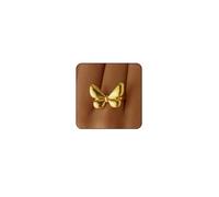 cotwdi Anillo de oro de mariposa para mujer, no se deslustra, ajustable, anillos de mariposa para mujer, anillos de plata gruesos, atrevidos, joyería de mariposa grande, Cobre, Sin piedras preciosas
