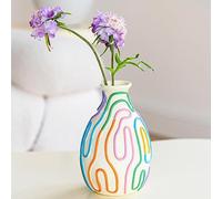COTYNI Florero de líneas de colores para decoración moderna del hogar, bonito jarrón para decoración, jarrón pequeño único para centros de mesa, jarrón moderno para decoración única del hogar, sala de
