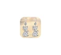 Couawaticy Pendientes de plata de ley 925 para mujer, diseño clásico, hipoalergénicos, exquisitos, personalidad, modernos, simples, elegantes, con circonita cúbica, ligeros, con purpurina de cristal