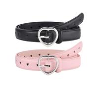 Coubeau 2 Piezas cinturón niña-Cinturón Ajustable Con Hebilla De Metal Adecuado Para Muchos Tipos De Ropa