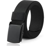 Coubeau Cinturón niño - Nylon Boys Baseball Belt Kids Golf Belt con hebilla de metal para pantalones (Cinturón negro con hebilla negra, 20-27 pulgadas (Recomendado para 6-10 años))