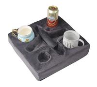 Couch and Bed Cup Holder Pillow, Sofa Refreshment Tray for Drinks/Remote Control/Snacks Holder (Gray)