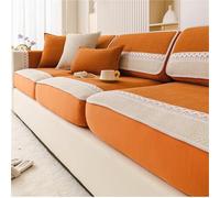 Couch Covers For 2/3/4 Cushion Couch Sofa, Full Flat Non-Slip Seat Cover with Silicone Dots, Machine Washable, Non-Slip Sofa Protector(Orange,75 * 75cm)