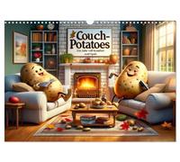 Couch Potatoes: Ein Jahr voll Komfort und Spaß (Wandkalender 2026 DIN A3 quer), CALVENDO Monatskalender: Jahresfreude mit KI-Kartoffeln.