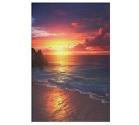 Coucher de Soleil Puzzle de madera, puzle para adultos, puzles de 1000 piezas, para adolescentes y niños, juegos desafiantes (78 x 53 cm)