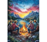 Coucher de Soleil Sur le lac Avec Des Chevaux Puzzle 500 Piezas Cartón Grueso para Coleccionistas Mitos Animal Planta Ocio Creativo En Casa Calmar La Mente Pieza Colección Más Vendido 500