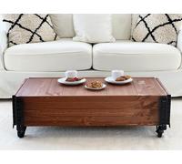 Couchtisch Mesa de Salón Sofá Madera Maciza Vintage Shabby Desván Retro Braun