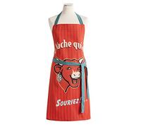 Coucke - Delantal Vaca Que ríe Retro algodón Rojo 76 x 85 cm