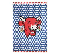 Coucke - Paño de Cocina Retro con diseño de Vaca Sonriente, 50 x 75 cm, Color Azul