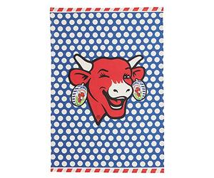 Coucke - Paño de Cocina Retro con diseño de Vaca Sonriente, 50 x 75 cm, Color Azul