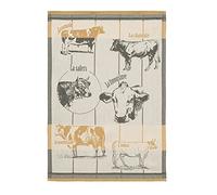 Coucke Toalla de algodón francés Jacquard de Raza bovina, 50,8 x 76,2 cm, Color Crema, 100% algodón