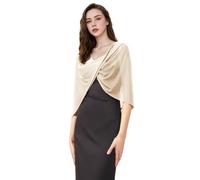 Coucoland Chal para mujer, chal de gasa transparente, elegante y suave para vestido de noche, boda, Champán, Talla única