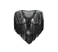 Coucoland Estola de los años 20 para mujer, estilo retro de los años 20, bufandas para novias, para vestido de noche, estilo años 20, accesorios para disfraz de Gatsby, Negro , Talla única