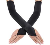 Coucoland Guantes largos para mujer, con cordones, ópera, fiesta, semiguantes, disfraz de mujer, accesorios de disfraz, Negro clásico, Talla única