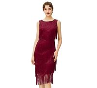 Coucoland - Vestido con flecos de los años 20, elegante, con borlas, de varias capas, estilo Gatsby, vintage, vestido de noche, cóctel, fiesta, estilo retro