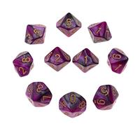 CoudarTitie 10 Dados Caras, 16 Mm, para Juegos de Mesa/Enseñanza de Matemáticas, Opción 6