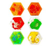 CoudarTitie 6 Piezas Juguete Sensorial Gel Líquido Juguete Fidget Infantil Almohadilla Agua Tapete Sensorial Diseño Interactivo para Desarrollo Táctil y Visual, Hexágono, tal como se describe