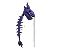 CoudarTitie Accesorio Esqueleto Dinosaurio con Cuernos y Ligero Casco Cráneo Dragón con coración Espina Flexible para Halloween, Morado