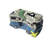 CoudarTitie Adorno para Acuario, Cueva, Escondite, Hábitat, Coche Destrozado, Accesorio Decorativo de Resina, Simulación de Coche Sumergido, Adecuado para Refugio, Autobús Escolar