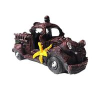 CoudarTitie Adorno para Acuario, Cueva, Escondite, Hábitat, Coche Destrozado, Accesorio Decorativo de Resina, Simulación de Coche Sumergido, Adecuado para Refugio, Camión