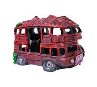 CoudarTitie Adorno para Acuario, Cueva, Escondite, Hábitat, Coche Destrozado, Accesorio Decorativo de Resina, Simulación de Coche Sumergido, Adecuado para Refugio, AutobÚs