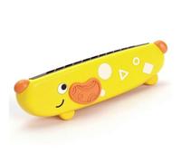 CoudarTitie Armónica Infantil de Entrenamiento Armónica Boca Instrumento Niños Lengüeta 16 Agujeros Lavable Ayuda a Control de Respiración y Adecuada para , Amarillo