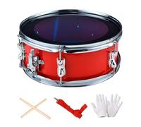 CoudarTitie Caja Snare Drum Instrumento de Percusión Doble Tono Diseño Robusto con Correas Y Guantes Adecuado para Principiantes Adultos Fiestas Escolares Bandas, Rojo