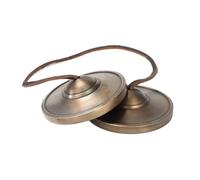 CoudarTitie Campana Choque Mano Bronce Manual Platillos Bronce con Cordón Conexión Resonan Instrumento Musical para Mindfulness, 8,5CM