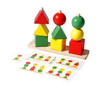 CoudarTitie Clasificador de formas de madera, clasificación por colores, juguete de clasificación y apilamiento de motricidad tarjetas de doble cara,