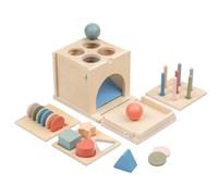CoudarTitie Clasificador de Formas para Niños Juguete Educativo Didáctico Cubo Tablero Piezas Geometrías de Madera Suave para Reconocer Colores y Encajar Caja con