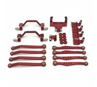 CoudarTitie Coche Eléctrico Kit de Suspensión Metálica para RC 1/16 Barras de Enlace Torres Mejora la Geometría del Chasis y la Estabilidad Adecuado para, Rojo