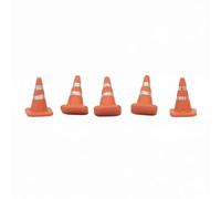 CoudarTitie Cono de Tráfico en Miniatura 1/64 Accesorio Diorama Señal Vial Pylón Resina con Banda Reflectante para Maquetas Adecuado para Construcción Aparcamientos Escenas de Emergencia, Naranja