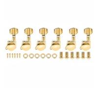 CoudarTitie de Cuerda para Guitarra Eléctrica con Máquina de Ajuste Engranaje Sellado Aleación Resistente y Bloqueo Seguro Adecuado para Estudiantes Conciertos y, Gold, 6L