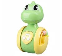 CoudarTitie Dinosaurio Tumbler Juguete Temblador Móvil Sonajero Musical Se Inclina y Desliza para Motivar el Gateo Percepción Superficie Suave Adecuado para Bebés, Verde Rin, Dinosaurio