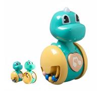 CoudarTitie Dinosaurio Tumbler Juguete Temblador Móvil Sonajero Musical Se Inclina y Desliza para Motivar el Gateo Percepción Superficie Suave Adecuado para Bebés, Verde, Dinosaurio