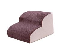 CoudarTitie Escalera para Perro con Tapizado Suave Lavable Desmontable Peldaños de Esponja Cubierta de Felpa Adecuada para Gatos Y Perros Pequeños Adecuada, Café