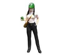 CoudarTitie Figura Femenina a Escala 1/64, Modelo Tiny People, Resina, Juego de rol, Figura de La Calle para Diseño de Estación de Tren, Proyectos en Min, Sombrero Verde