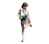 CoudarTitie Figura Femenina a Escala 1/64, Modelo Tiny People, Resina, Juego de rol, Figura de La Calle para Diseño de Estación de Tren, Proyectos en Min, de Cuello Blanco