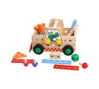 CoudarTitie Herramientas de Madera para Niños, Camión, Juguete Educativo de Construcción, Juego de rol para Crear Patrones Y Asociaciones.